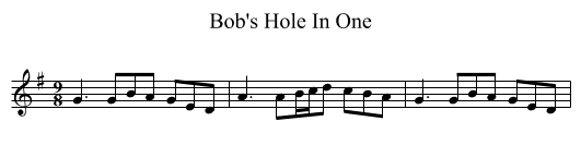 Bob's Hole In One - staff notation