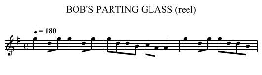 BOB'S PARTING GLASS (reel) - staff notation