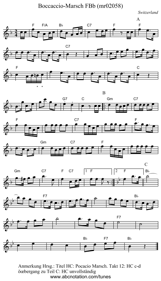 Boccaccio-Marsch FBb (mr02058) - staff notation