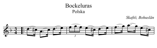 Bockeluras - staff notation