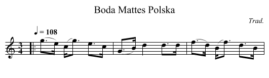 Boda Mattes Polska - staff notation