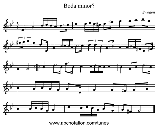Boda minor? - staff notation