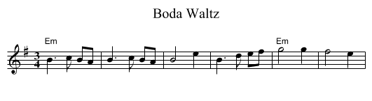 Boda Waltz - staff notation