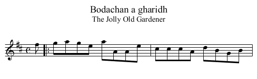 Bodachan a gharidh - staff notation