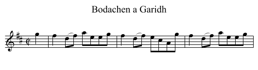 Bodachen a Garidh - staff notation