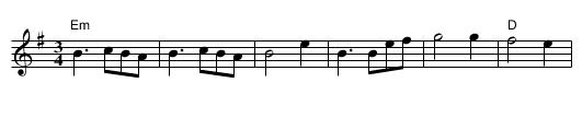 Bodavalsen - staff notation