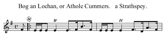 Bog an Lochan, or Athole Cummers.   a Strathspey. - staff notation