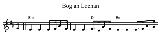 Bog an Lochan - staff notation
