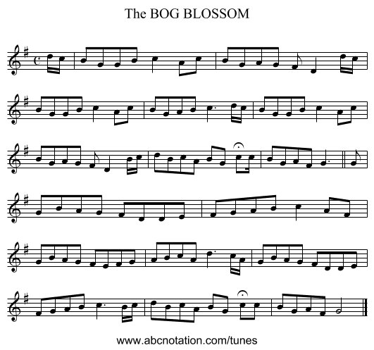 BOG BLOSSOM, The - staff notation