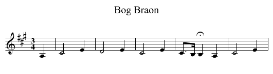 Bog Braon - staff notation