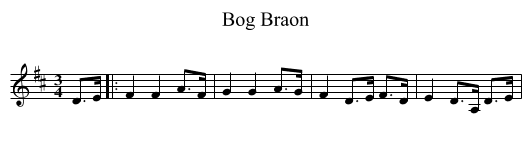 Bog Braon - staff notation