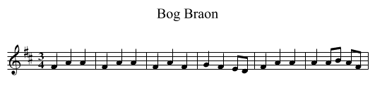 Bog Braon - staff notation