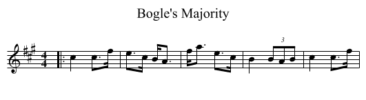 Bogle's Majority - staff notation