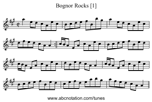 Bognor Rocks [1] - staff notation