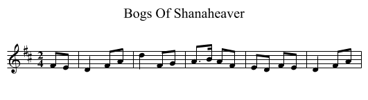Bogs Of Shanaheaver - staff notation