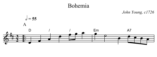 Bohemia - staff notation