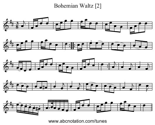 Bohemian Waltz [2] - staff notation