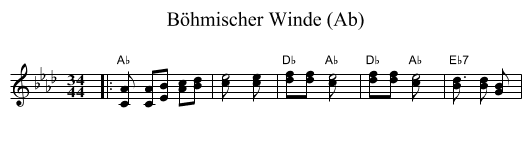 B&ouml;hmischer Winde (Ab) - staff notation