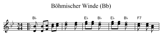 B&ouml;hmischer Winde (Bb) - staff notation