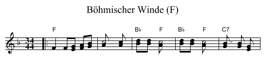 B&ouml;hmischer Winde (F) - staff notation