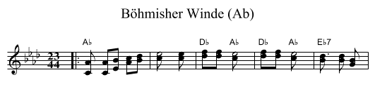 B&ouml;hmisher Winde (Ab) - staff notation