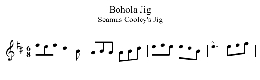 Bohola Jig - staff notation