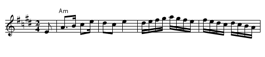 Boiereasca - staff notation