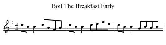 Boil The Breakfast Early - staff notation