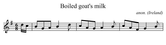 Boiled goat's milk - staff notation