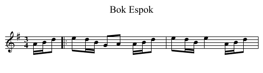 Bok Espok - staff notation