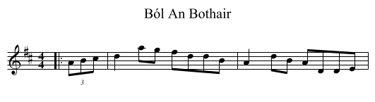 Ból An Bothair - staff notation