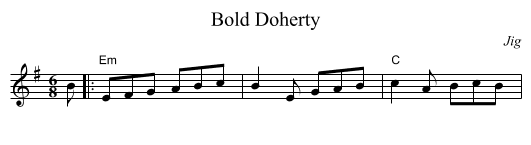Bold Doherty - staff notation