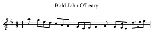 Bold John O'Leary - staff notation