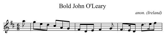 Bold John O'Leary - staff notation