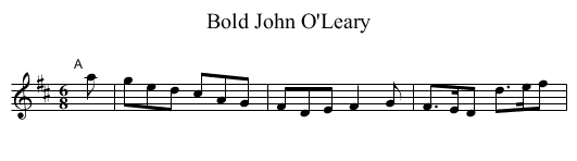 Bold John O'Leary - staff notation