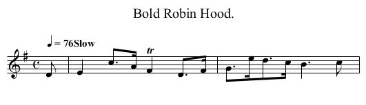 Bold Robin Hood. - staff notation