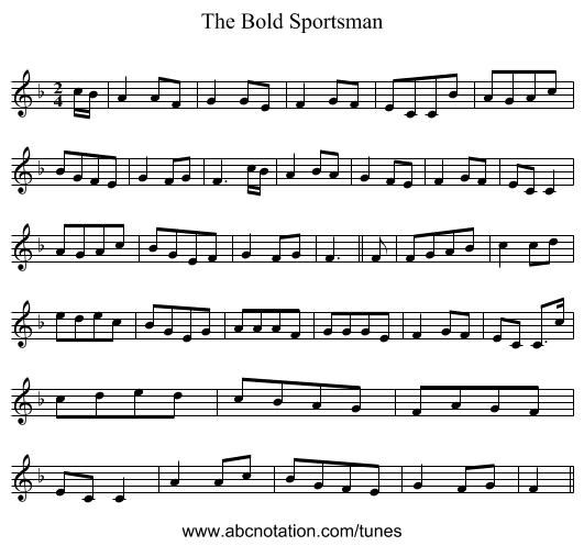 Bold Sportsman, The - staff notation