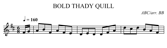 BOLD THADY QUILL - staff notation