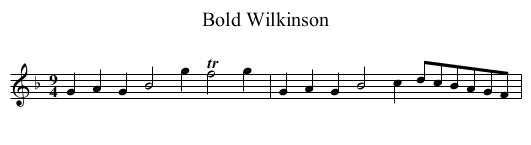 Bold Wilkinson - staff notation
