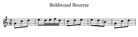 Boldwood Bourree - staff notation