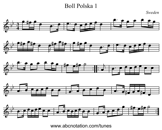 Boll Polska 1 - staff notation