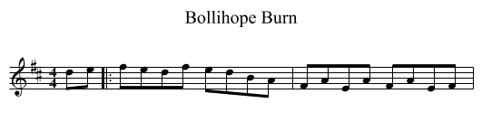 Bollihope Burn - staff notation