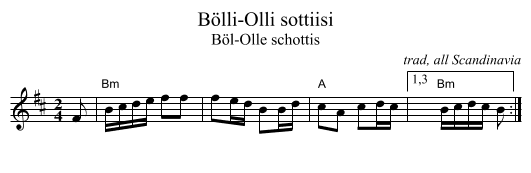 B&ouml;lli-Olli sottiisi - staff notation