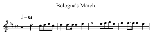 Bologna's March. - staff notation