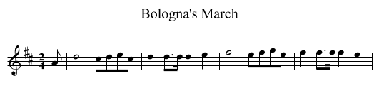 Bologna's March - staff notation