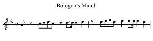 Bologna’s March - staff notation