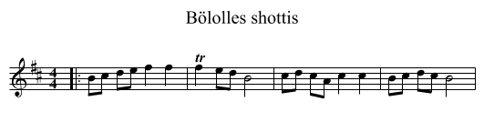 Bölolles shottis - staff notation