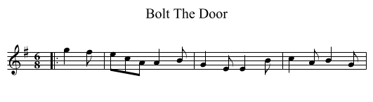 Bolt The Door - staff notation