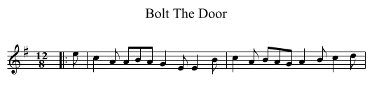 Bolt The Door - staff notation