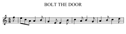 BOLT THE DOOR - staff notation